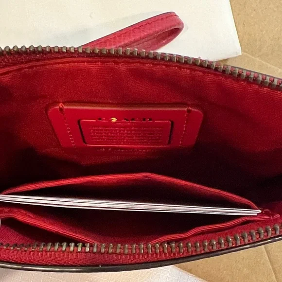 Coach Pac-Man PACMAN Signature Cherries Cherry Corner Zip Wristlet Wallet NWT - Picture 6 of 8